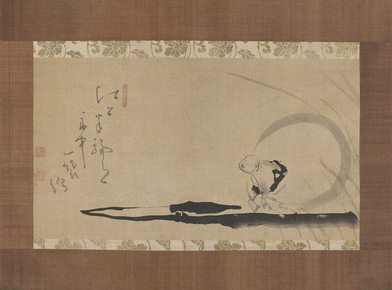 A painting and calligraphy by Hakuin Ekaku -a key figure in the Rinzai school of Buddhism