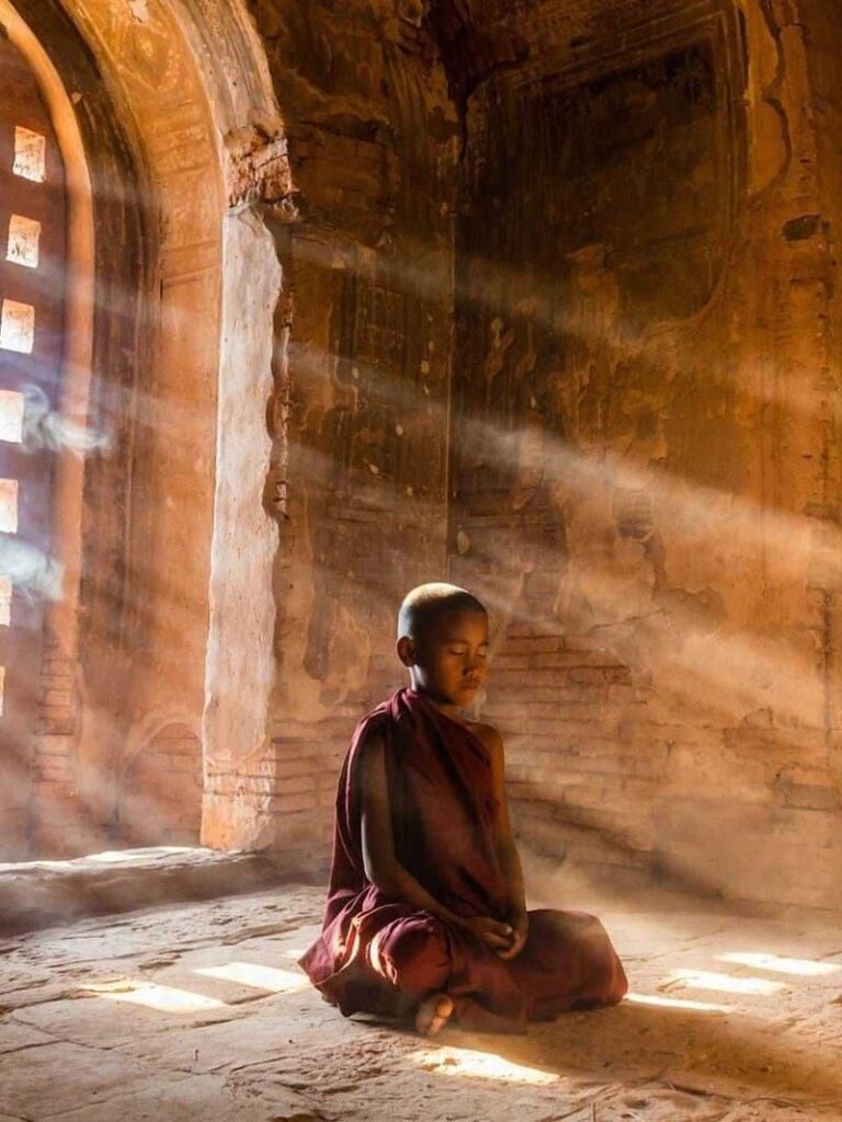 Young Monk Meditating