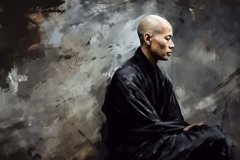 Zen monk meditating