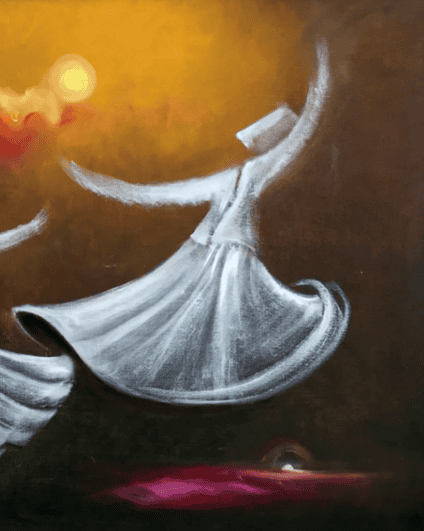 Whirling Dervishes painting by Shafique Farooq