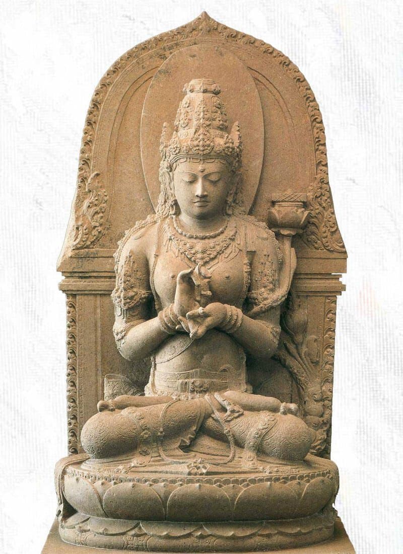 Prajnaparamita, transcendent wisdom as deity, 13th century Buddhist statue from Java, Indonesia