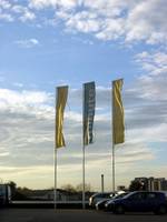 Advertising flags outside Renault showroom