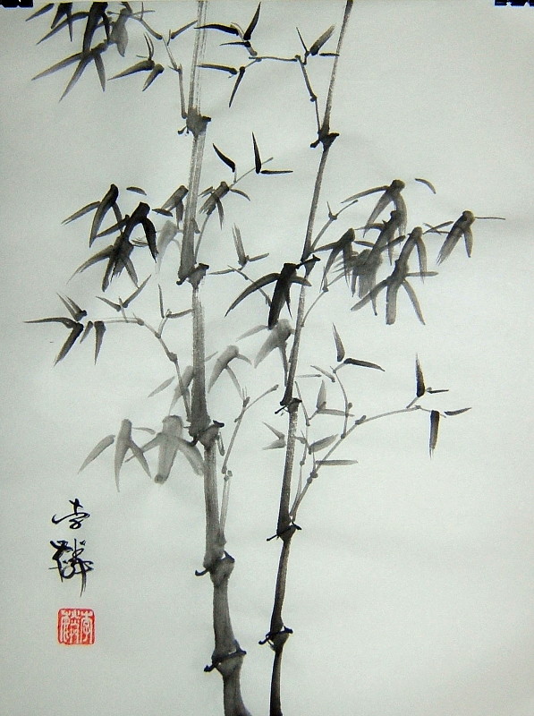 Bamboo Ink Painting, symbolising Reflections on Niutou Farong - Song of Mind (Xin Ming)