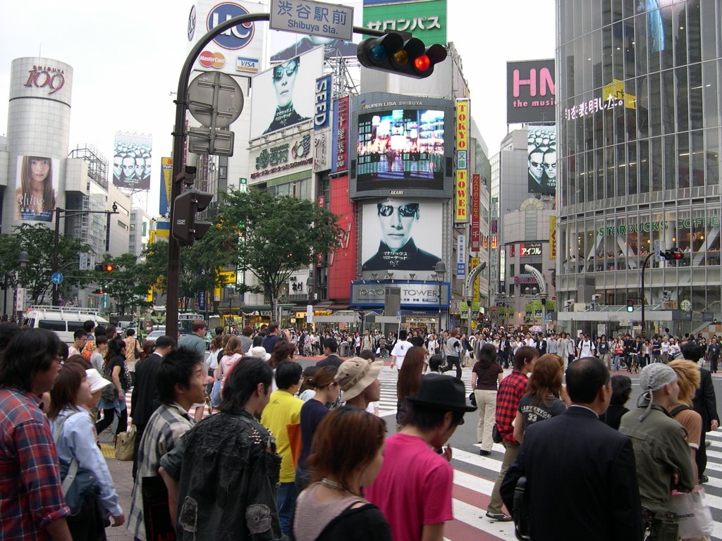 Shibuya street, Tokyo - symbolising using an Object as a Support for Concentration and Awakening