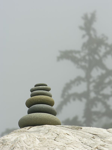 Zen Stones, illustrating the Zen Koan What Colour is the Wind?