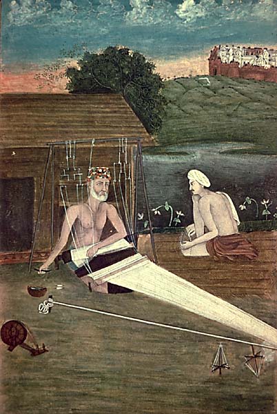 Painting of Kabir weaving, c. 1825